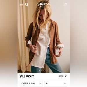 Camel Suede Will Jacket Sezane